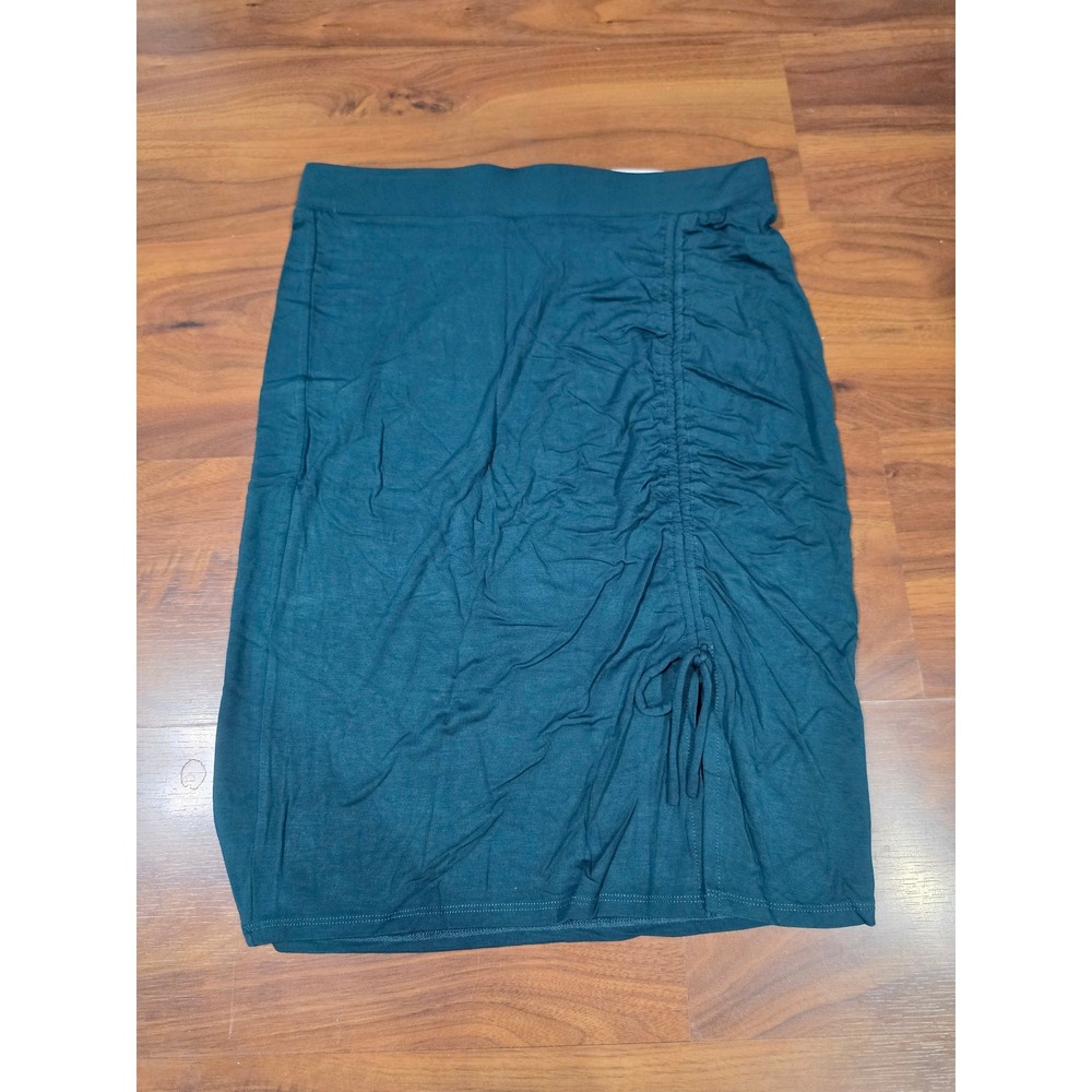 Maurices Skirt Women Small Teal Green NEW Ruched Side Drawstring Bodycon Knit